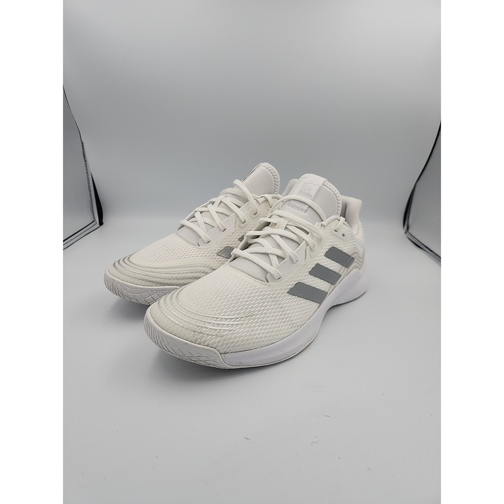 Size 12.5 - Adidas Novaflight White Silver Metallic Volleyball‎ Sneakers Women's